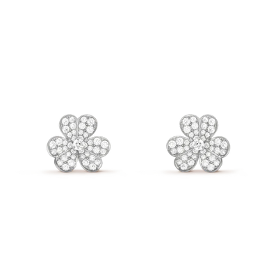 FRIVOLE FLOWER DIAMOND EARRINGS SILVER
