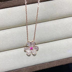 Frivole Rose Gold Flower Diamond Necklace – LUX VERSE Luxury Designer Fashion Outlet