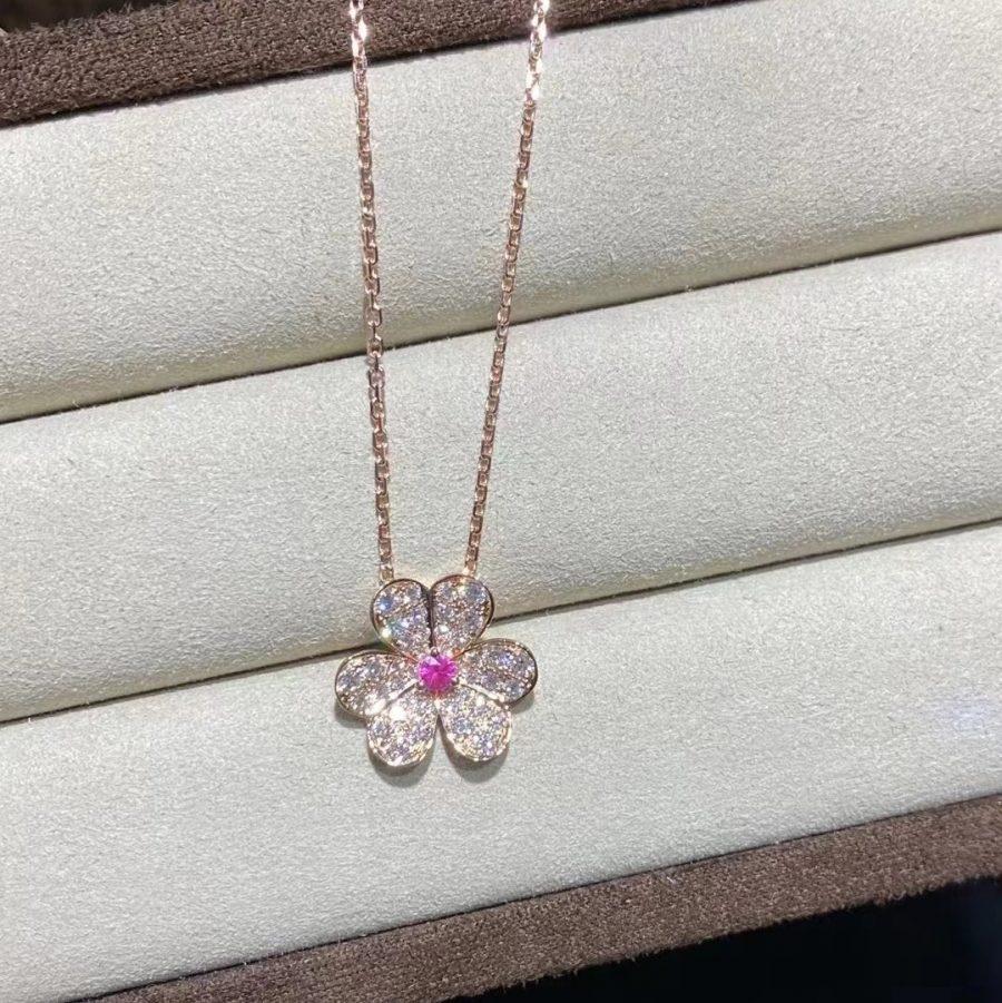 Frivole Rose Gold Flower Diamond Necklace – LUX VERSE Luxury Designer Fashion Outlet