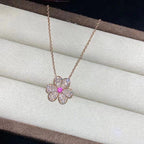 Frivole Rose Gold Flower Diamond Necklace – LUX VERSE Luxury Designer Fashion Outlet