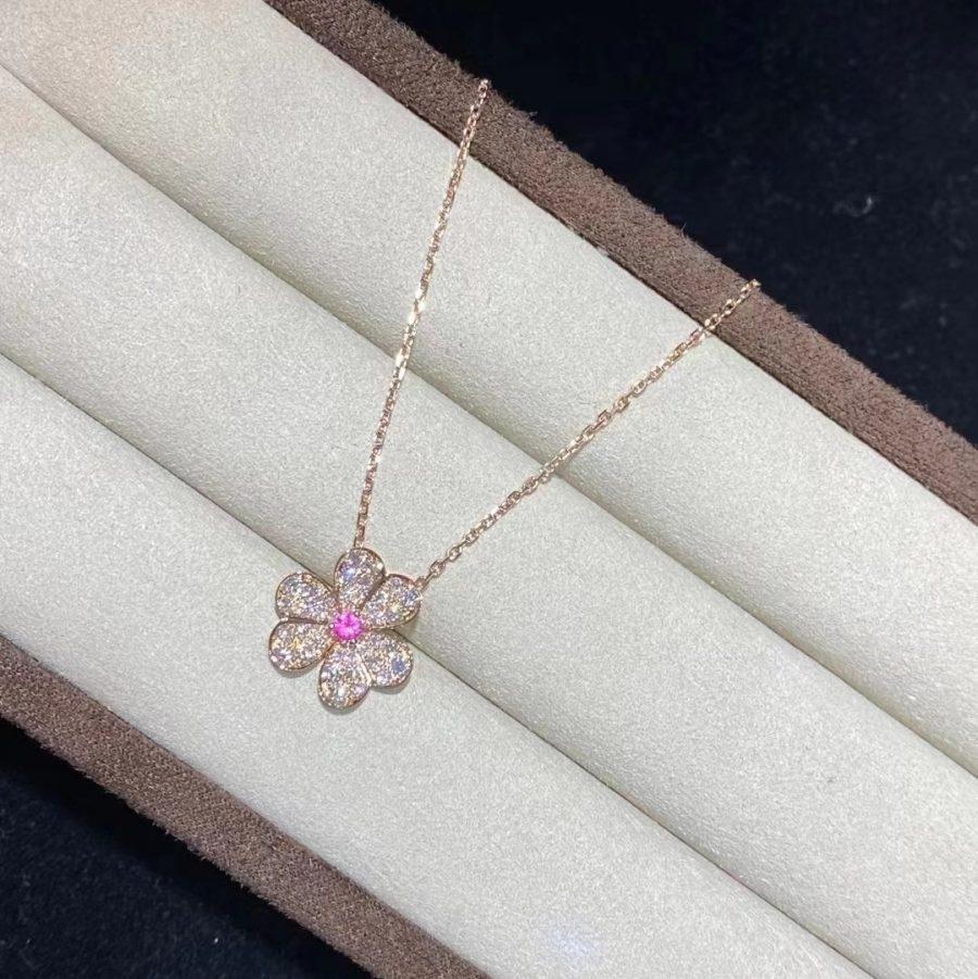 Frivole Rose Gold Flower Diamond Necklace – LUX VERSE Luxury Designer Fashion Outlet