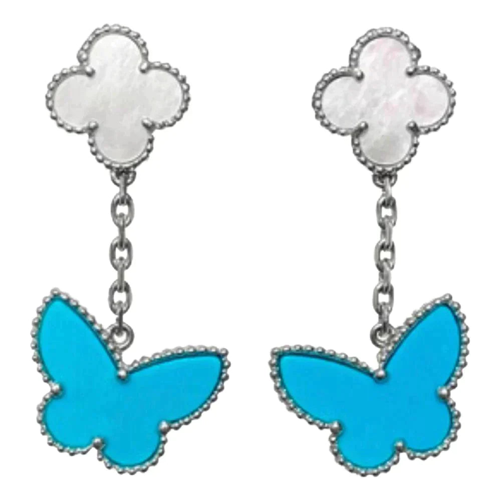 Lucky Butterfly Mop Turquoise Earrings – LUX VERSE Luxury Designer Fashion Outlet