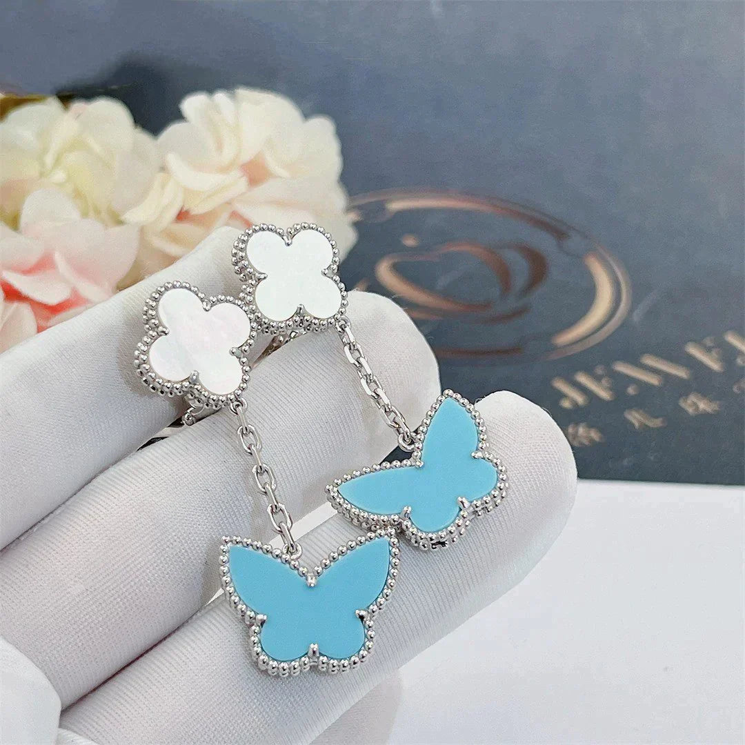 Lucky Butterfly Mop Turquoise Earrings – LUX VERSE Luxury Designer Fashion Outlet