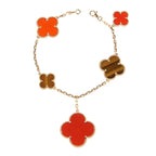 Magic Clover 5 Motifs Carnelian Tiger Eye Bracelet – LUX VERSE Luxury Designer Fashion Outlet