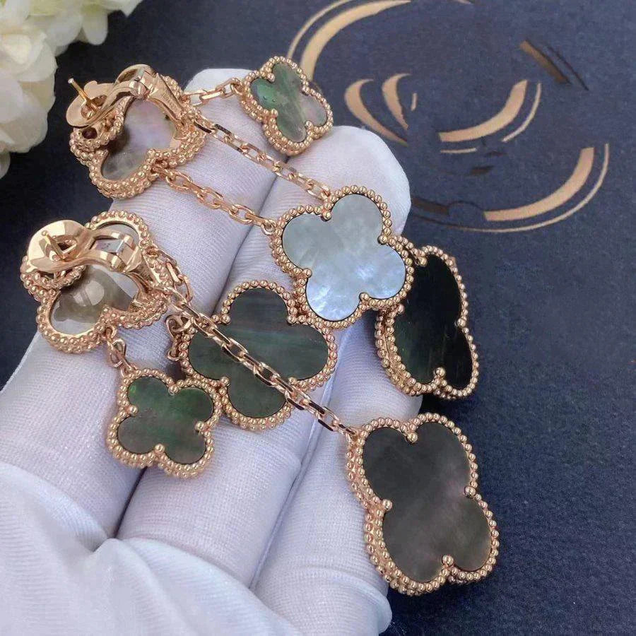 Clover 4 Motifs Dark Mop  Earrings – LUX VERSE Luxury Designer Fashion Outlet