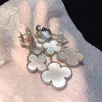 Clover  4 Motifs White Mop Earrings  Silver – LUX VERSE Luxury Designer Fashion Outlet