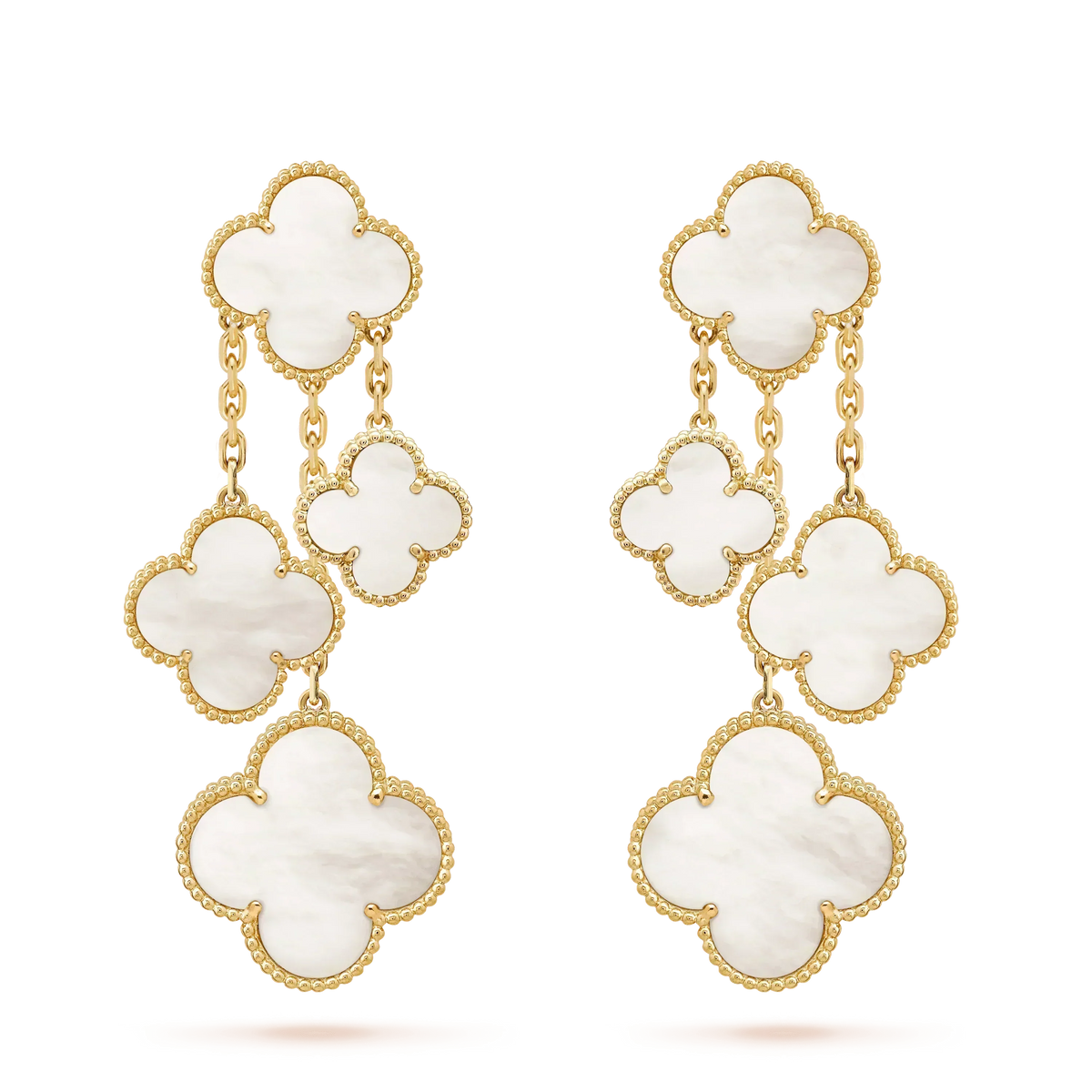 Clover 4 Motifs  White Mop Earrings – LUX VERSE Luxury Designer Fashion Outlet