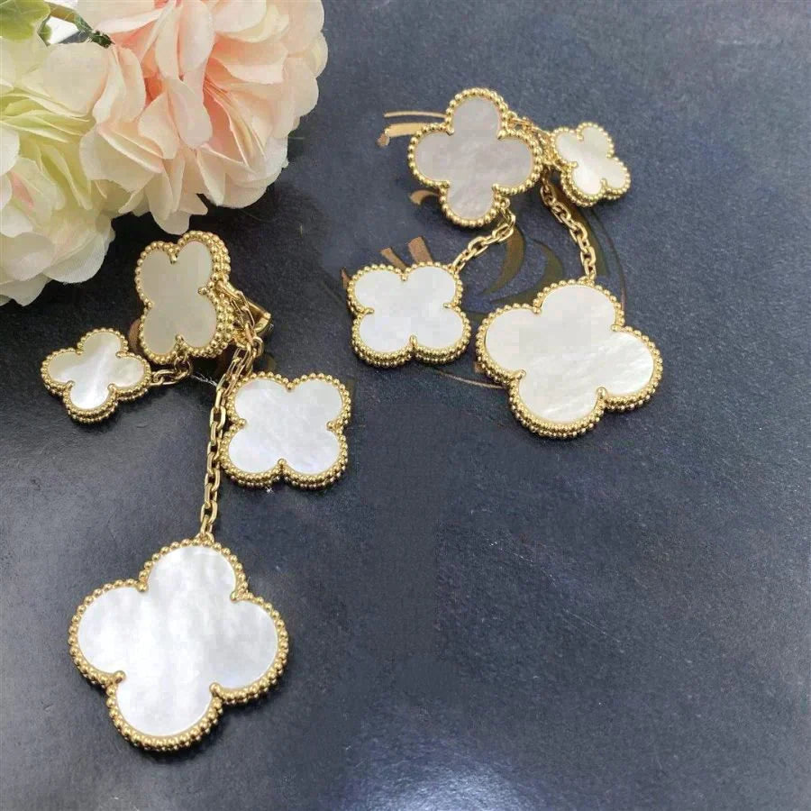 Clover 4 Motifs  White Mop Earrings – LUX VERSE Luxury Designer Fashion Outlet