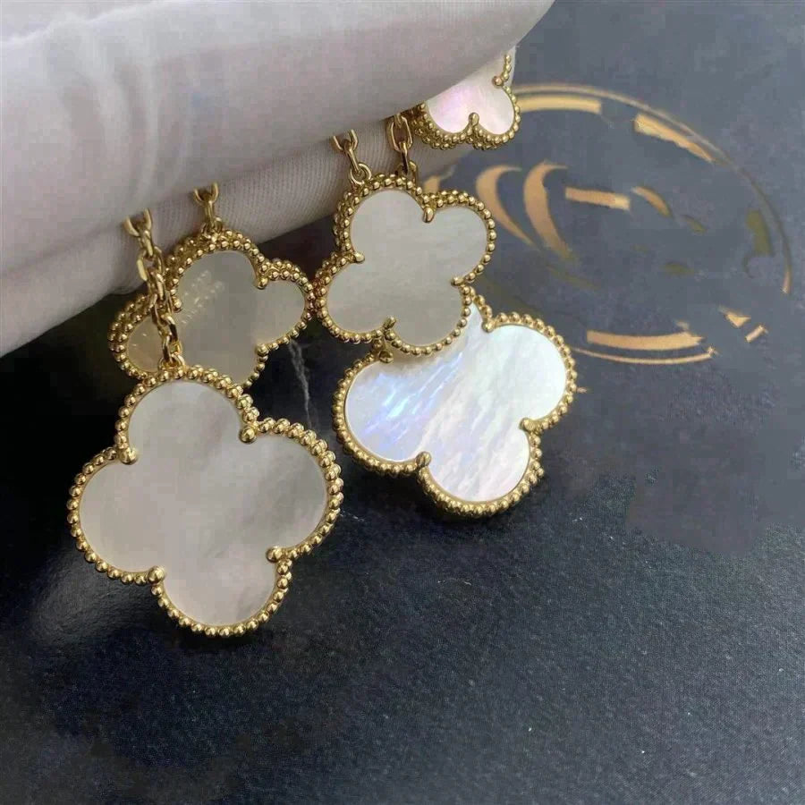 Clover 4 Motifs  White Mop Earrings – LUX VERSE Luxury Designer Fashion Outlet
