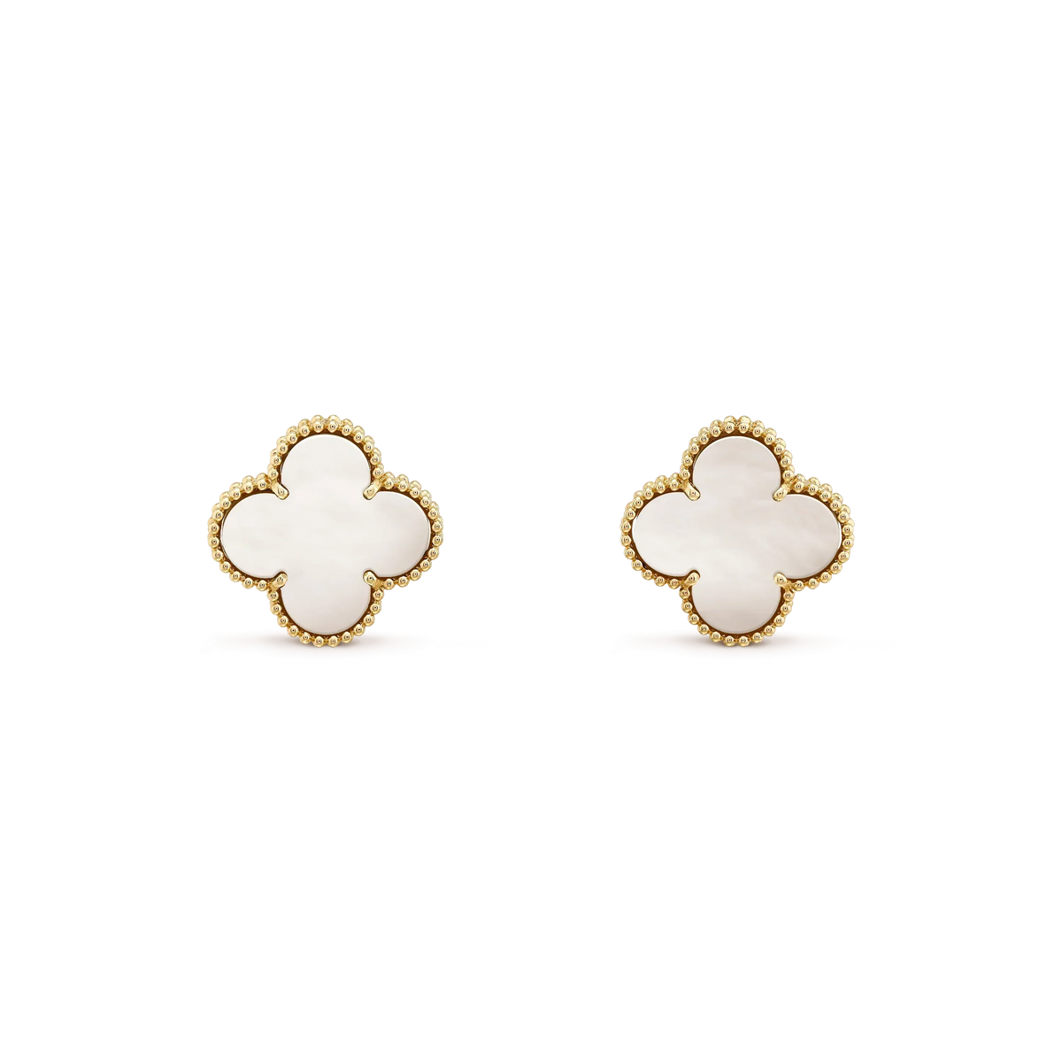 Clover Medium 1 Motifs  White Mop Stud Earrings – LUX VERSE Luxury Designer Fashion Outlet