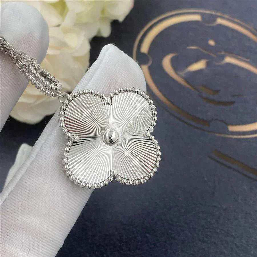 Clover Large 25mm Laser Necklace Silver – LUX VERSE Luxury Designer Fashion Outlet