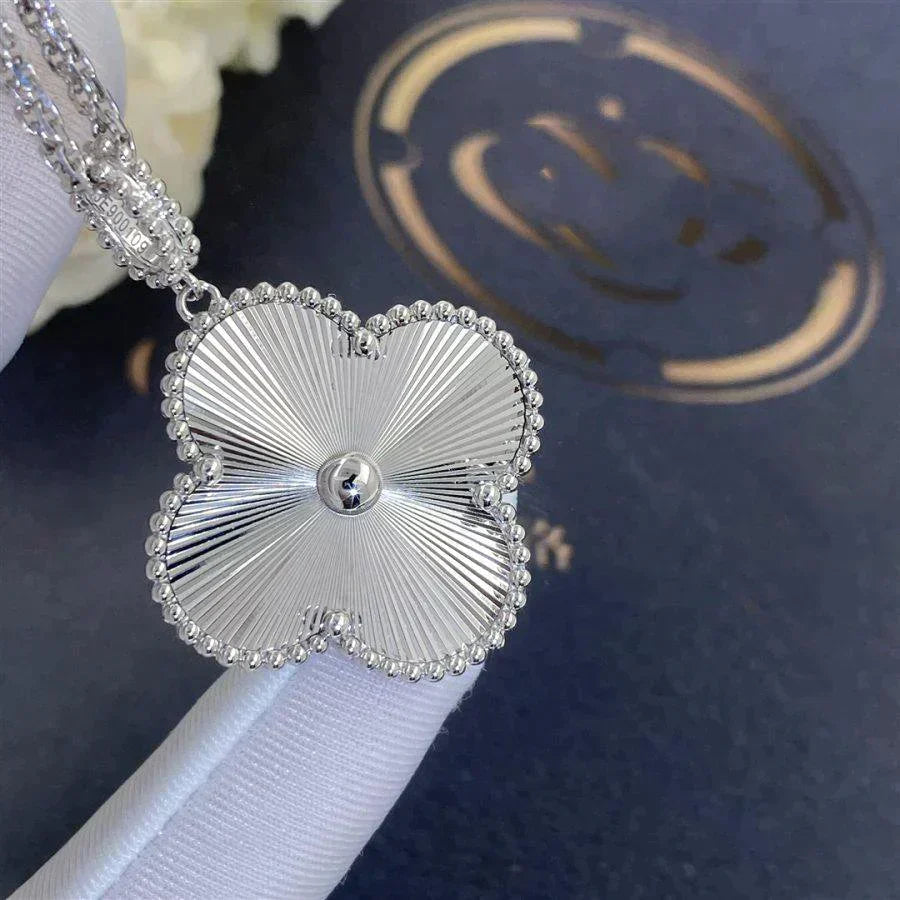 Clover Large 25mm Laser Necklace Silver – LUX VERSE Luxury Designer Fashion Outlet