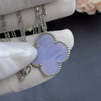 Clover Large 25mm Chalcedony  Necklace  Silver – LUX VERSE Luxury Designer Fashion Outlet
