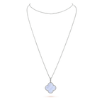Clover Large 25mm Chalcedony  Necklace  Silver – LUX VERSE Luxury Designer Fashion Outlet