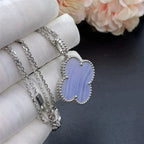 Clover Large 25mm Chalcedony  Necklace  Silver – LUX VERSE Luxury Designer Fashion Outlet