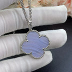 Clover Large 25mm Chalcedony  Necklace  Silver – LUX VERSE Luxury Designer Fashion Outlet
