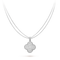 CLOVER LARGE 25MM FULL DIAMOND  NECKLACE  SILVER