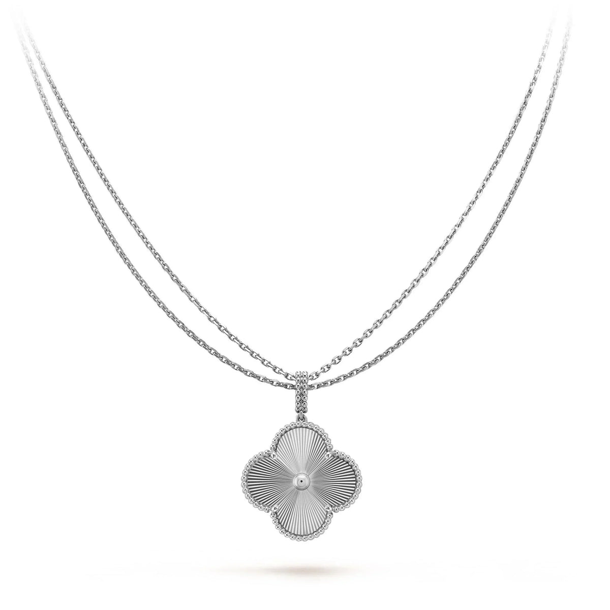 Clover Large 25mm Laser Necklace Silver – LUX VERSE Luxury Designer Fashion Outlet