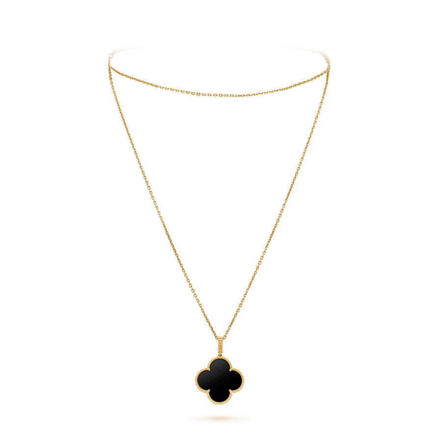 Clover Large 25mm  Onyx Necklace – LUX VERSE Luxury Designer Fashion Outlet