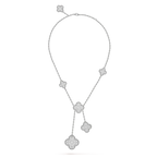 Clover 5 Motifs Silver Diamonds Necklace – LUX VERSE Luxury Designer Fashion Outlet