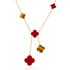 Clover Tiger Eye Carnelian Necklace 6 Motif – LUX VERSE Luxury Designer Fashion Outlet