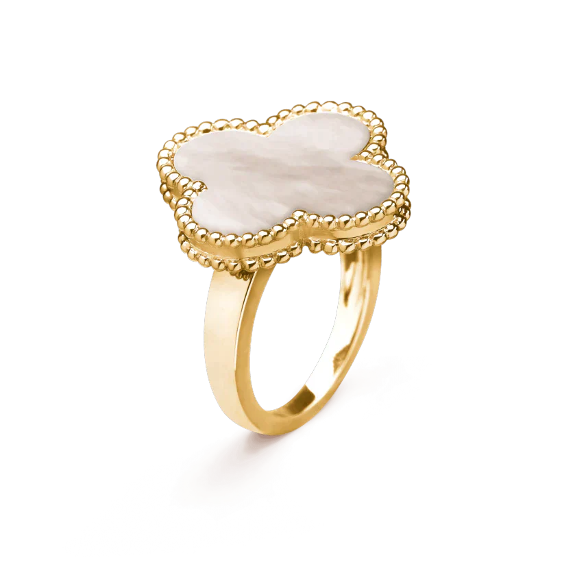Clover White Mop Ring – LUX VERSE Luxury Designer Fashion Outlet