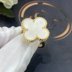 Clover White Mop Ring – LUX VERSE Luxury Designer Fashion Outlet