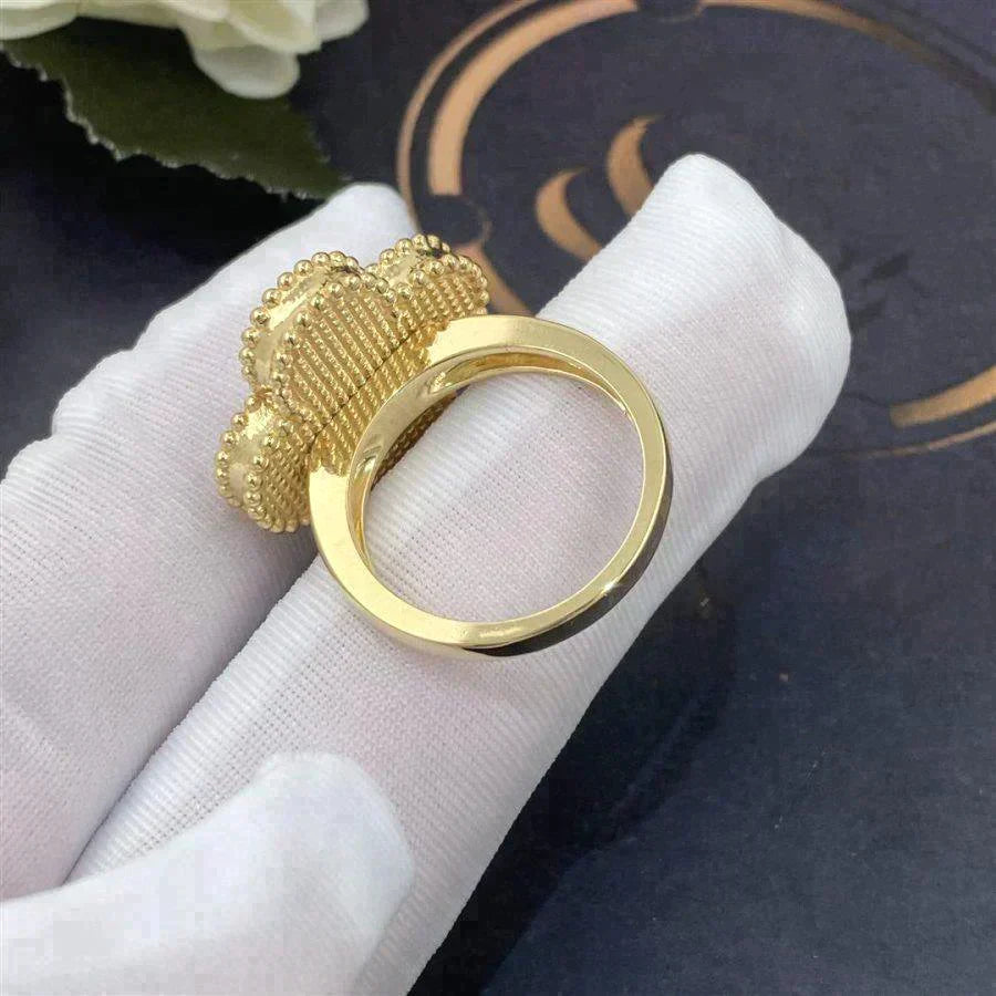 Clover White Mop Ring – LUX VERSE Luxury Designer Fashion Outlet