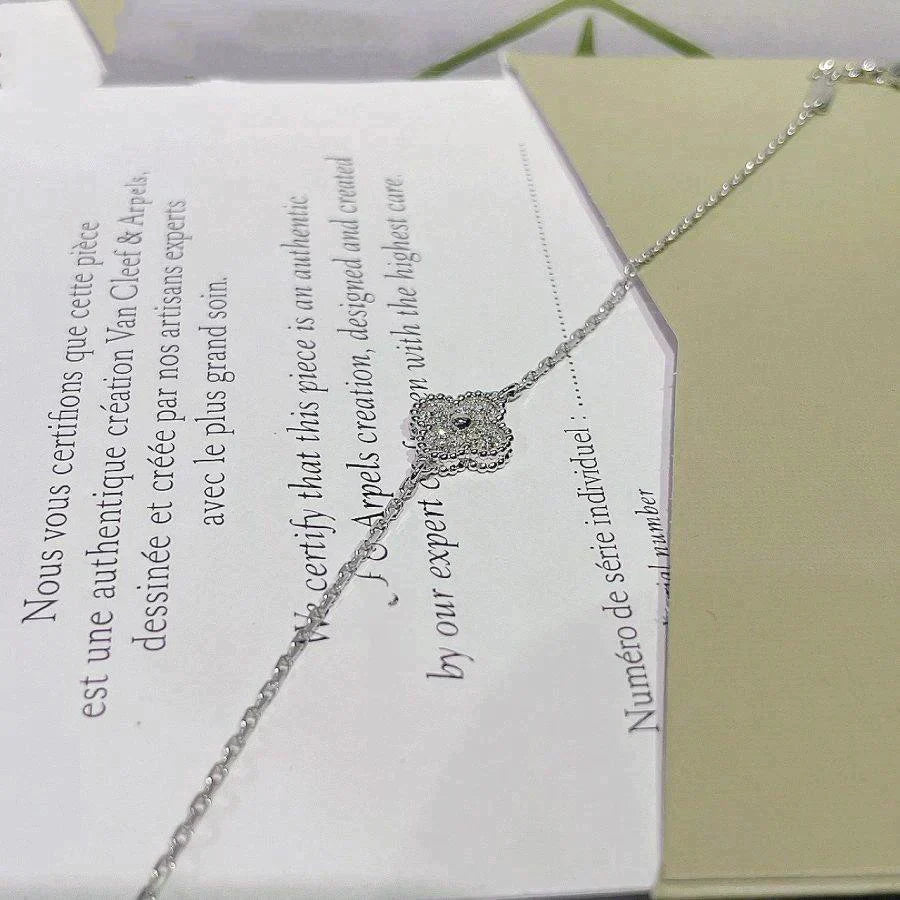 Clover  Single Flower Bracelet Silver – LUX VERSE Luxury Designer Fashion Outlet