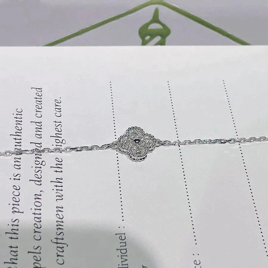 Clover  Single Flower Bracelet Silver – LUX VERSE Luxury Designer Fashion Outlet