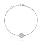 Clover  Single Flower Bracelet Silver – LUX VERSE Luxury Designer Fashion Outlet