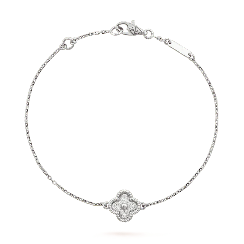 Clover  Single Flower Bracelet Silver – LUX VERSE Luxury Designer Fashion Outlet