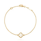 Clover White Mop Single Flower Bracelet – LUX VERSE Luxury Designer Fashion Outlet