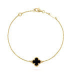 Clover Onyx Single Flower Bracelet – LUX VERSE Luxury Designer Fashion Outlet