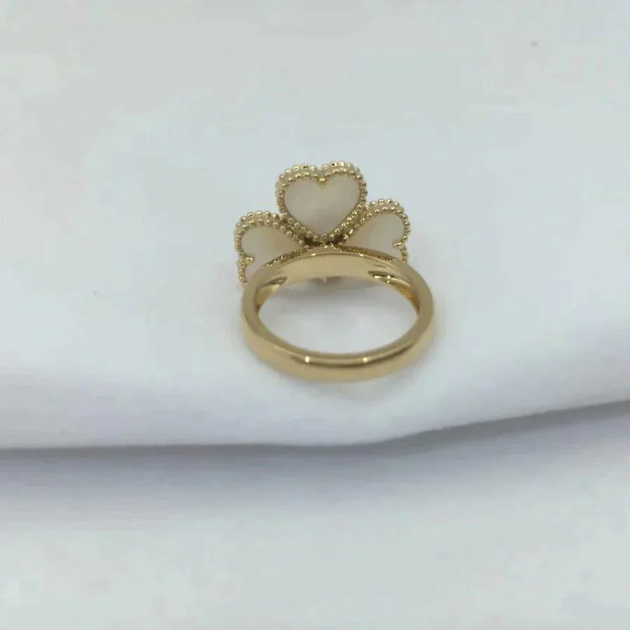 Sweet Clover White Mop Ring – LUX VERSE Luxury Designer Fashion Outlet