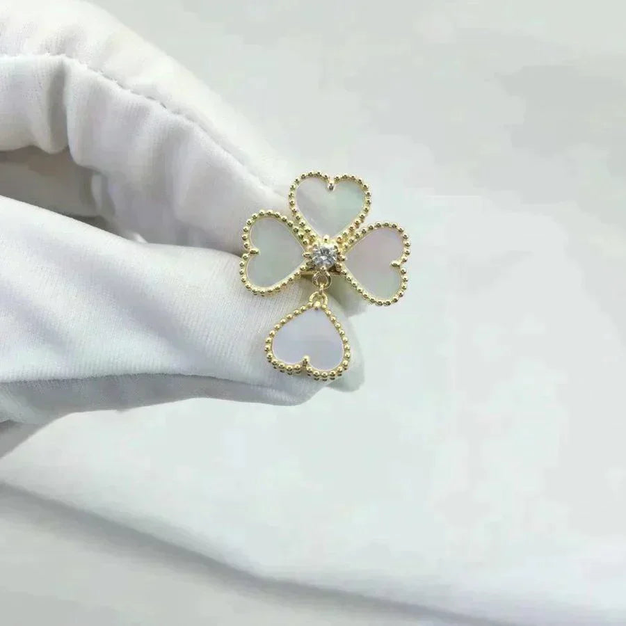 Sweet Clover White Mop Ring – LUX VERSE Luxury Designer Fashion Outlet
