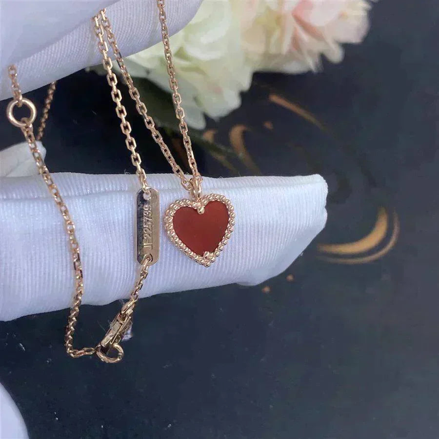 Sweet Clover Carnelian Heart Necklace – LUX VERSE Luxury Designer Fashion Outlet