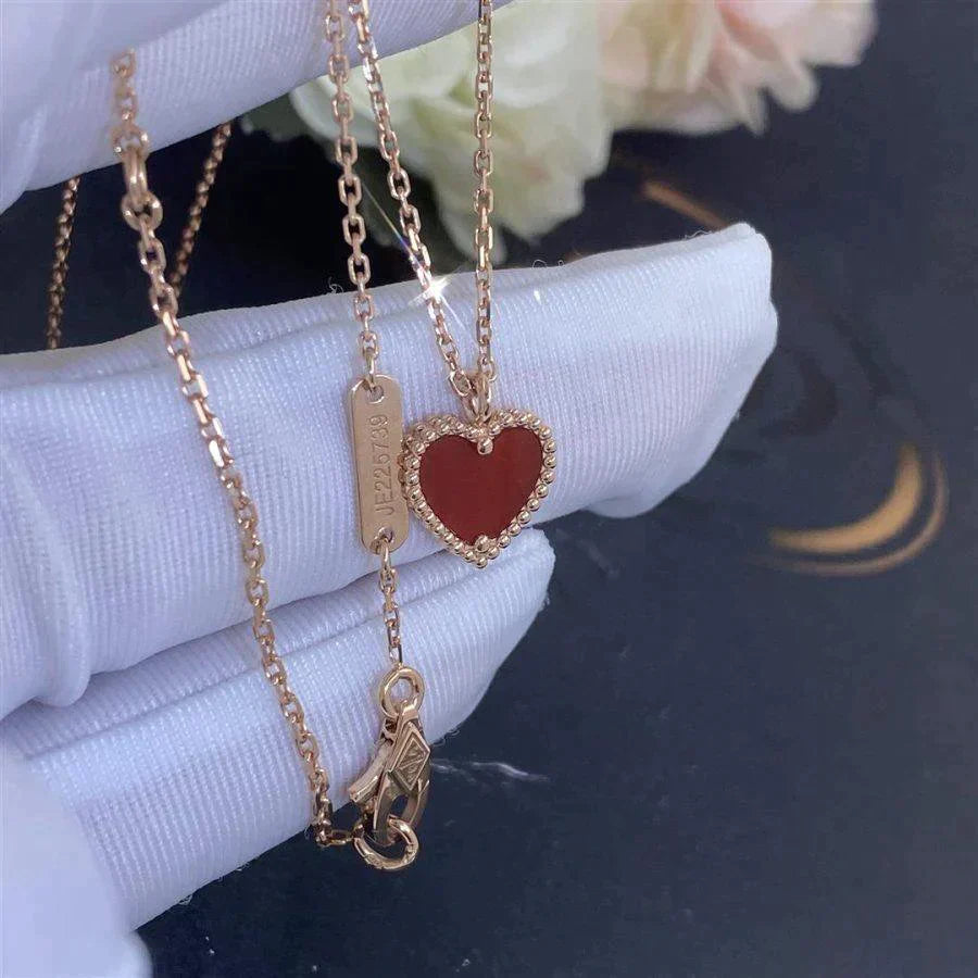Sweet Clover Carnelian Heart Necklace – LUX VERSE Luxury Designer Fashion Outlet