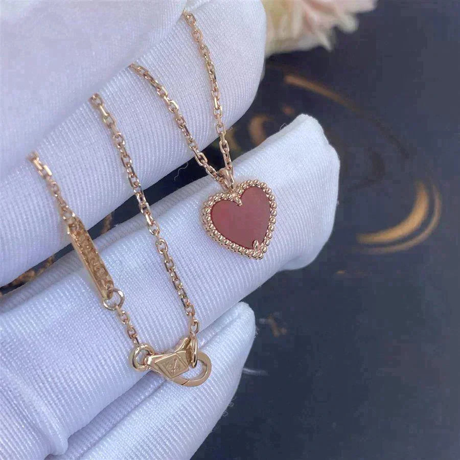 Sweet Clover Carnelian Heart Necklace – LUX VERSE Luxury Designer Fashion Outlet