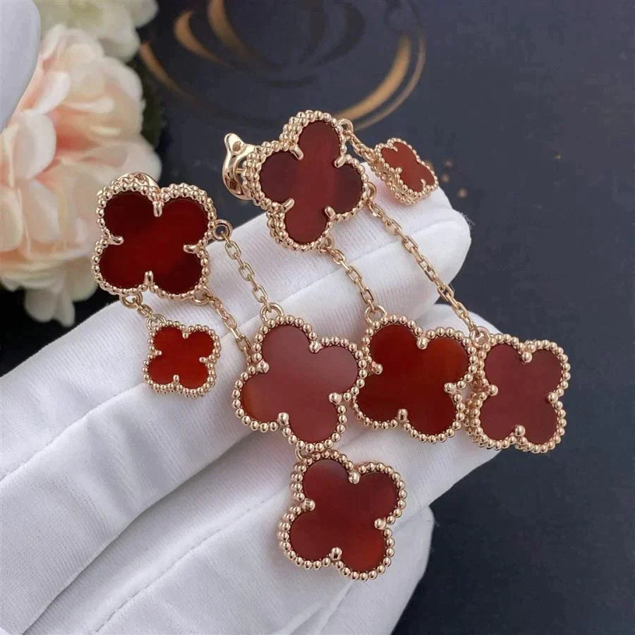 Clover 4 Motifs Carnelian Earrings – LUX VERSE Luxury Designer Fashion Outlet