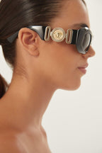 Biggie bold oval sunglasses in black with iconic jellyfish – designed line of distinctive eyewear available in unisex designs for those who – LUX VERSE Luxury Designer Fashion Outlet