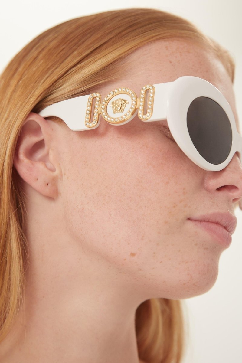 Biggie oval sunglasses in white with iconic jellyfish – is distinguished by its strength of character, innovative use of new, – LUX VERSE Luxury Designer Fashion Outlet