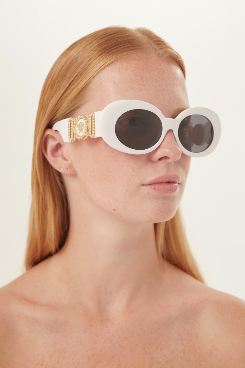 Biggie oval sunglasses in white with iconic jellyfish – is distinguished by its strength of character, innovative use of new, – LUX VERSE Luxury Designer Fashion Outlet