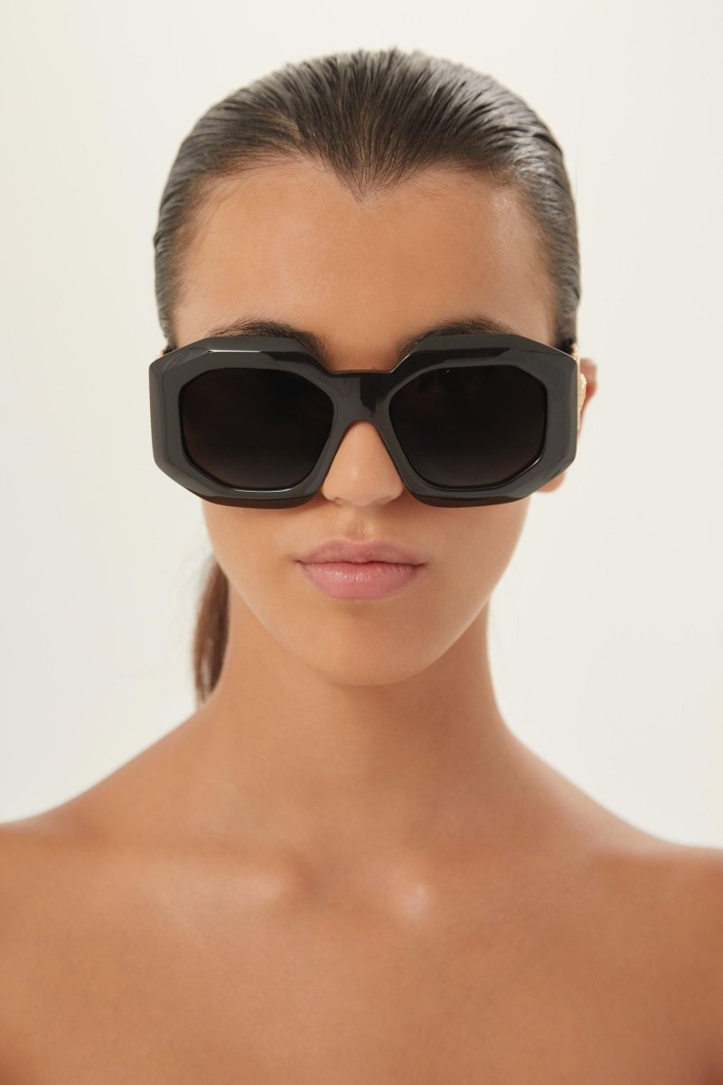 Biggie oversized sunglasses in black with iconic jellyfish – designed line of distinctive eyewear available in unisex designs for those who – LUX VERSE Luxury Designer Fashion Outlet