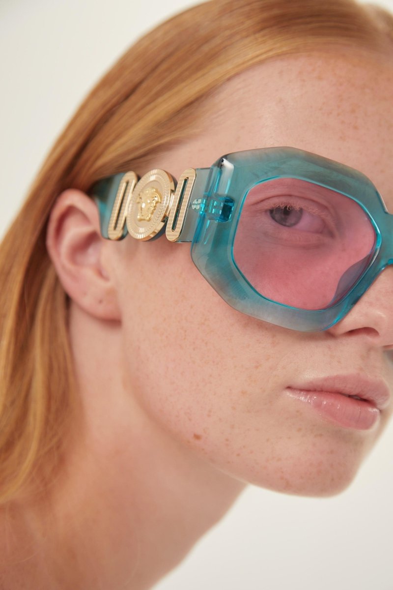 Biggie oversized sunglasses in blue with iconic jellyfish – designed line of distinctive eyewear available in unisex designs for those who – LUX VERSE Luxury Designer Fashion Outlet