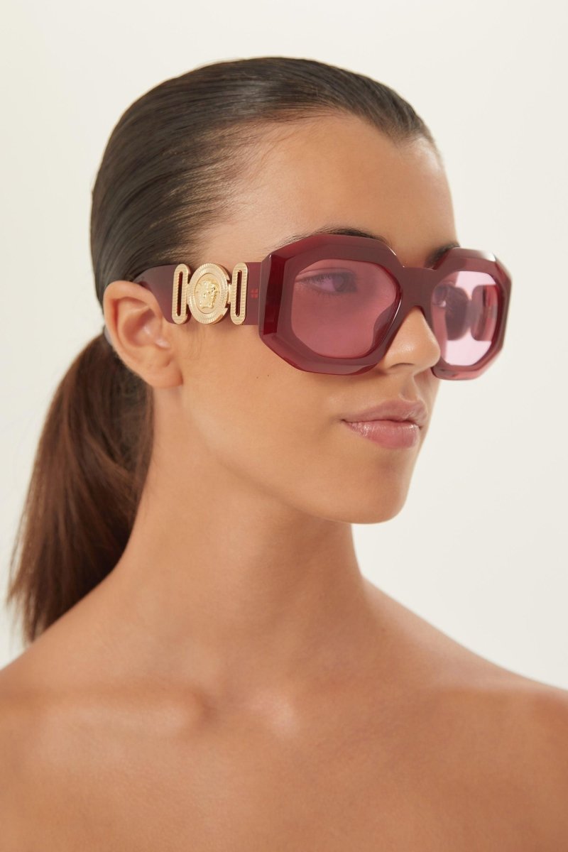 Biggie oversized sunglasses in burgundy with iconic jellyfish – designed line of distinctive eyewear available in unisex designs for those who – LUX VERSE Luxury Designer Fashion Outlet