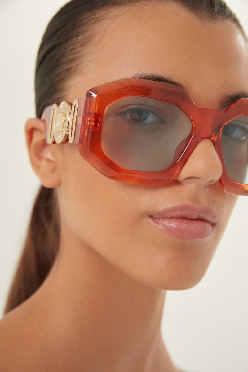 Biggie oversized sunglasses in orange with iconic jellyfish – designed line of distinctive eyewear available in unisex designs for those who – LUX VERSE Luxury Designer Fashion Outlet