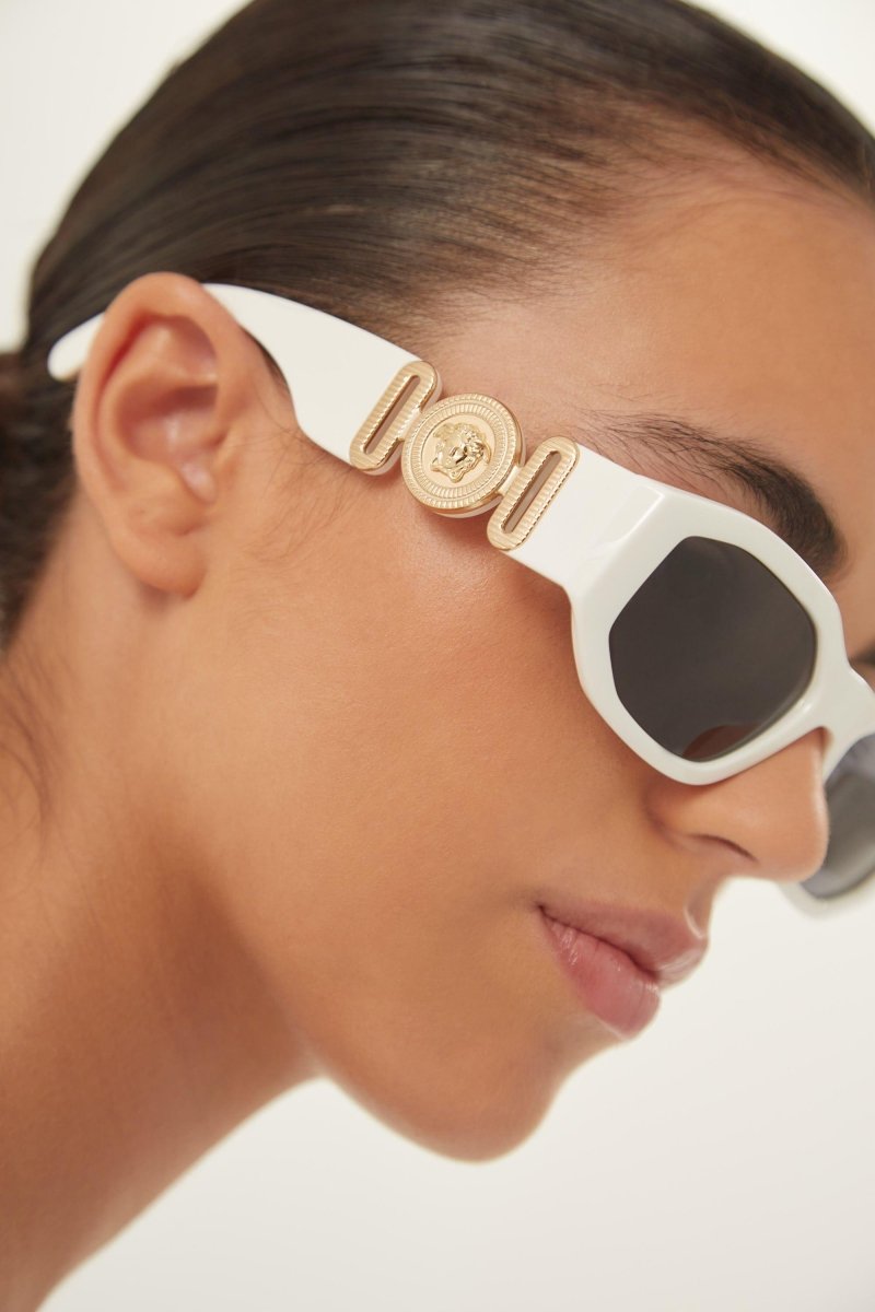 Biggie sunglasses in white with iconic jellyfish – designed line of distinctive eyewear available in unisex designs for those who – LUX VERSE Luxury Designer Fashion Outlet