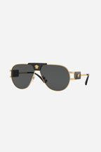 Black metal pilot sunglasses with iconic jellyfish and gold details – designed line of distinctive eyewear available in unisex designs for those who – LUX VERSE Luxury Designer Fashion Outlet