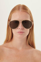 Caravan sunglasses with gold details – is distinguished by its strength of character, innovative use of new, – LUX VERSE Luxury Designer Fashion Outlet